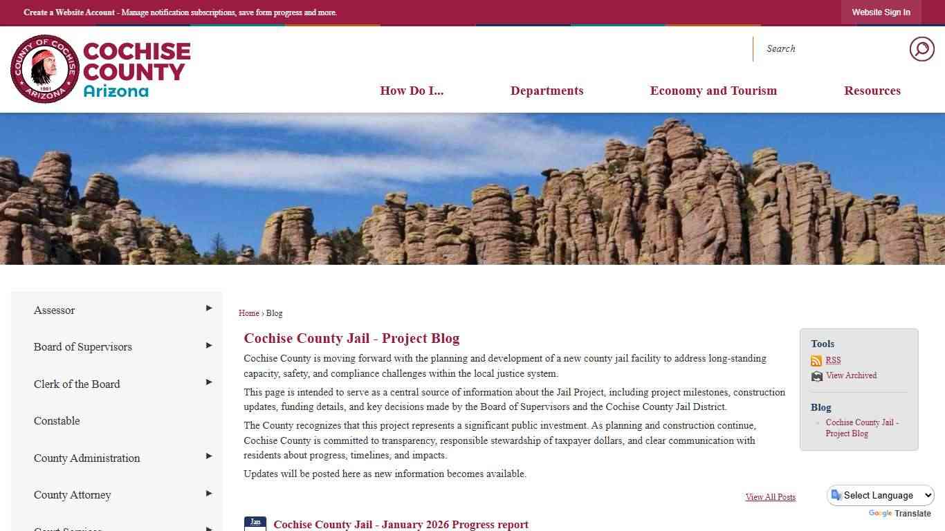 Blog • Cochise County Jail - January 2026 Progress report